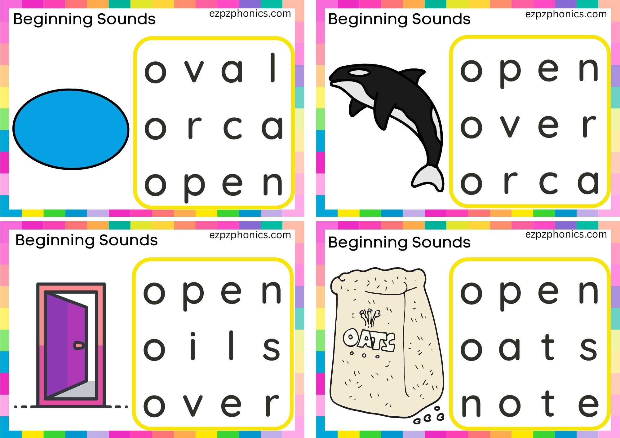 Letter O Word Search Group 2